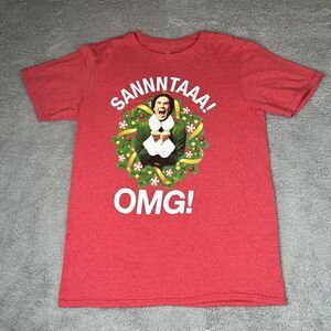 Elf Shirt Womens Extra Large‎ Red SANNNTAAA OMG! Graphic Christmas Holiday